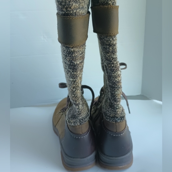 Merrell Womens Dark Earth Waterproof Boots Size 6 Knee High Lace Up Tweed - Picture 5 of 14
